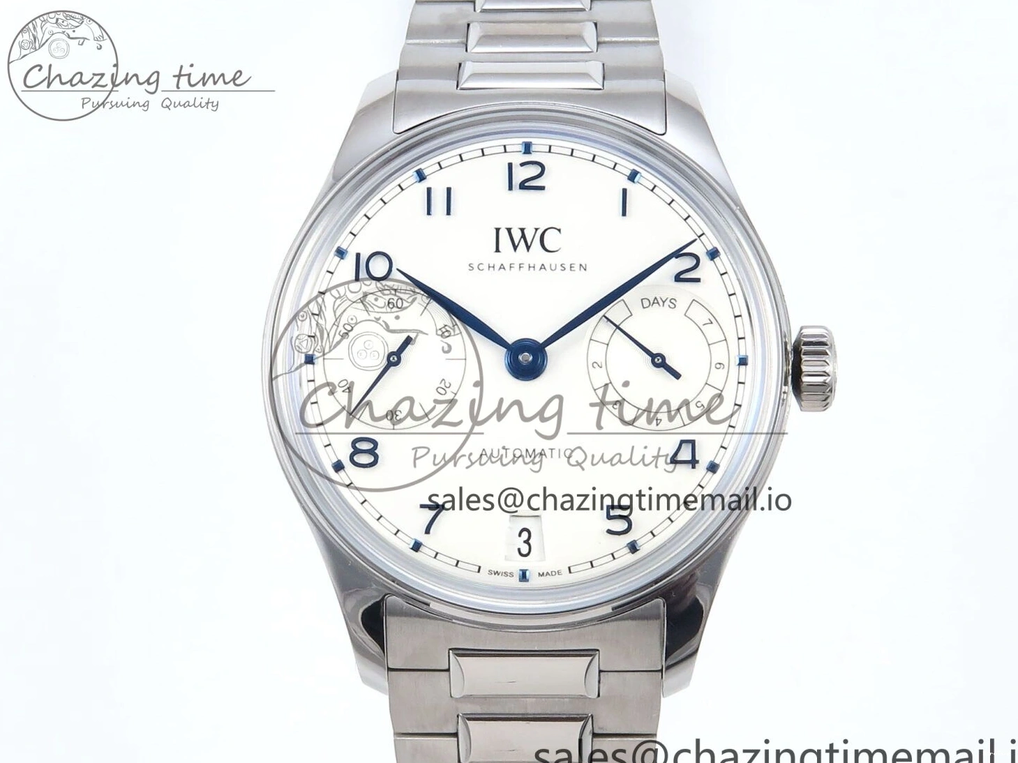 MIROTIME 0112 Portugieser Auto IWC0562C APSF 1:1 Best Edition White Blue Dial on SS Bracelet A EasyCare 6992